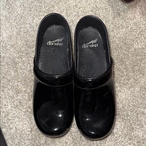 Dansko Glossy Black Slip-On Clogs